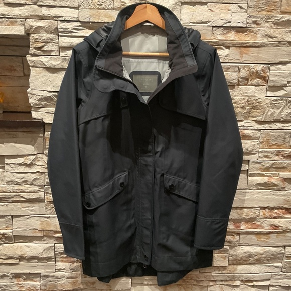 Athleta Women’s Rain  Waterproof Hooded  Trench  Black  Coat, Size  S - Picture 2 of 5